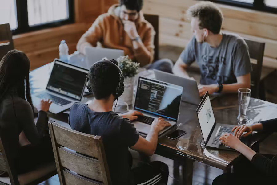 Business IT support team helping Ipswich client